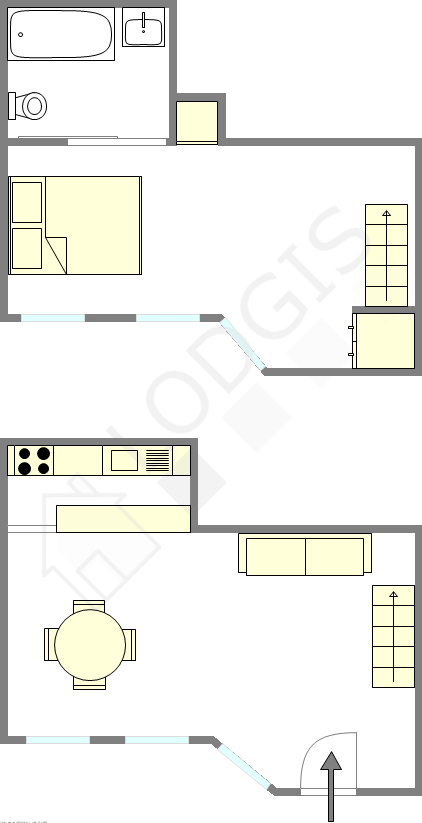 Duplex Paris 1° - Plan interactif