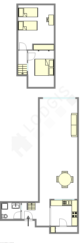 Duplex Paris 11° - Plan interactif