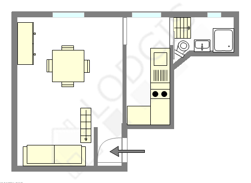 Appartement Paris 18° - Plan interactif