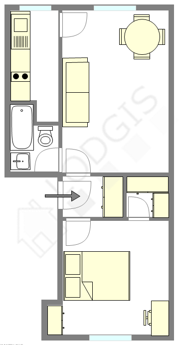 Appartement Paris 15° - Plan interactif