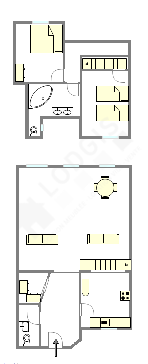 Duplex Paris 4° - Plan interactif