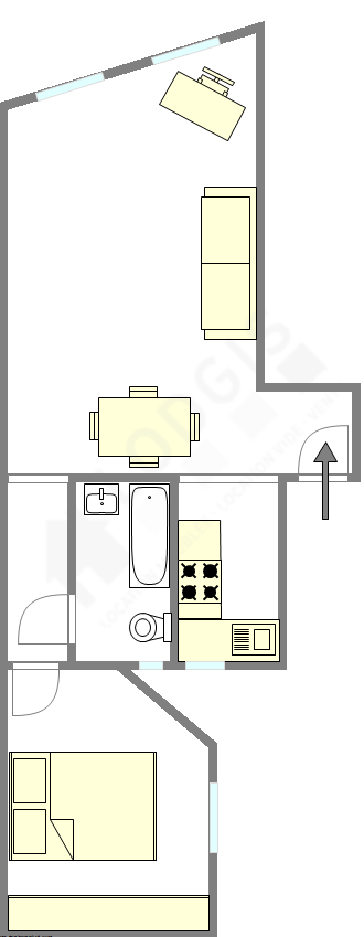 Appartement Paris 1° - Plan interactif