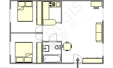 Appartement Paris 2° - Plan interactif
