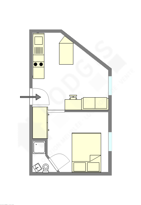 Appartement Paris 15° - Plan interactif