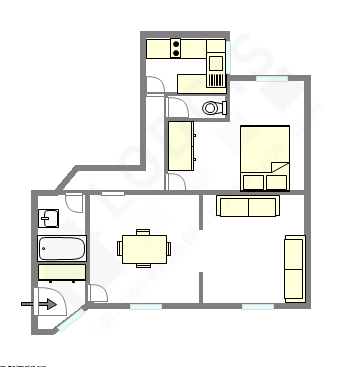 Apartamento Paris 3° - Plano interativo