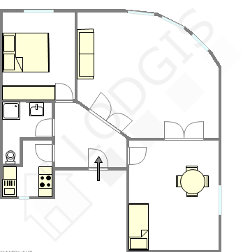 Appartement Paris 13° - Plan interactif