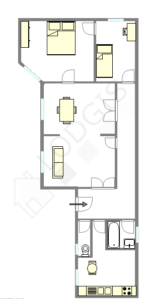 Appartement Paris 6° - Plan interactif