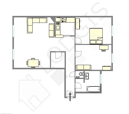 Appartement Paris 13° - Plan interactif