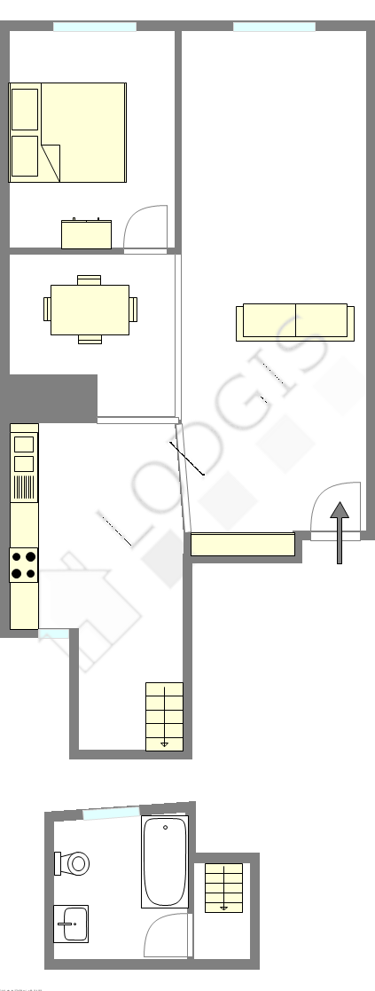 Duplex Paris 1° - Plan interactif