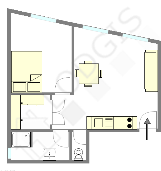 Appartement Paris 20° - Plan interactif