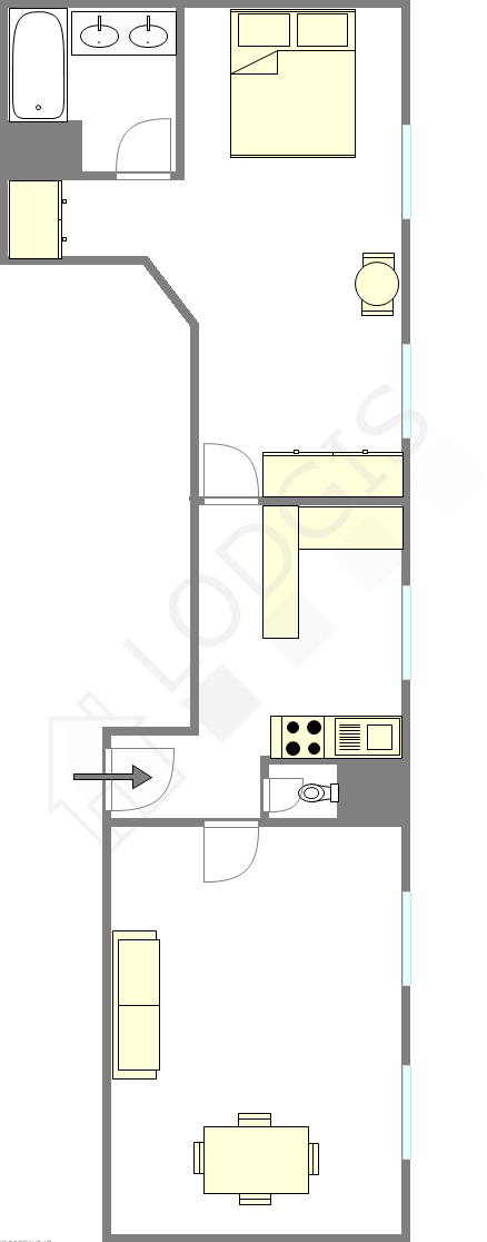 Appartement Paris 6° - Plan interactif