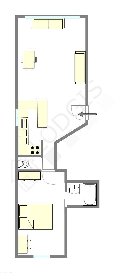 Appartement Paris 18° - Plan interactif