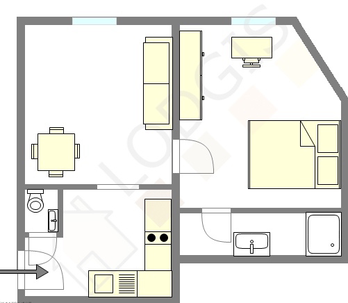 Appartement Paris 13° - Plan interactif