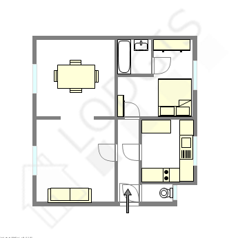 Appartement Paris 15° - Plan interactif
