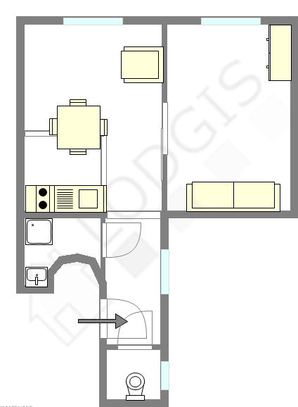 Apartamento Paris 10° - Plano interativo