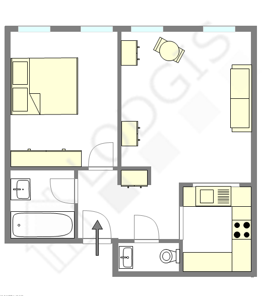 Appartement Paris 2° - Plan interactif