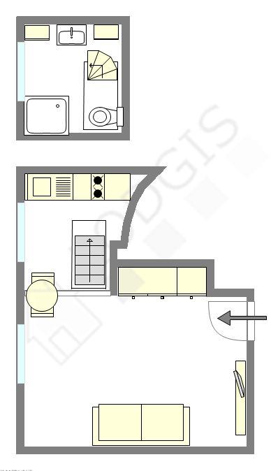 Appartement Paris 6° - Plan interactif
