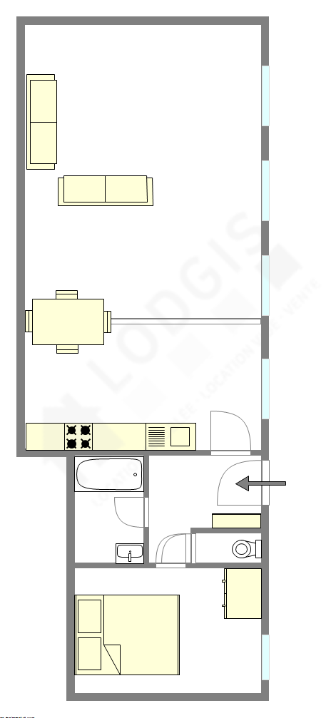Appartement Paris 6° - Plan interactif