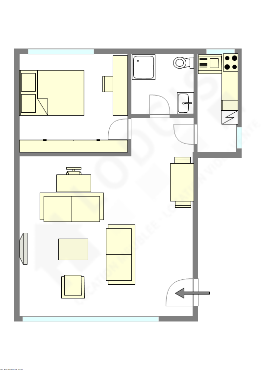Appartement Paris 14° - Plan interactif