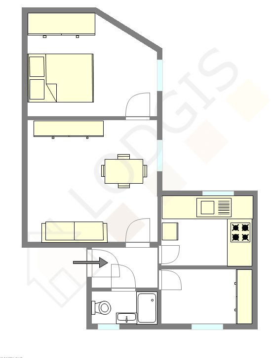 Apartamento Paris 11° - Plano interativo
