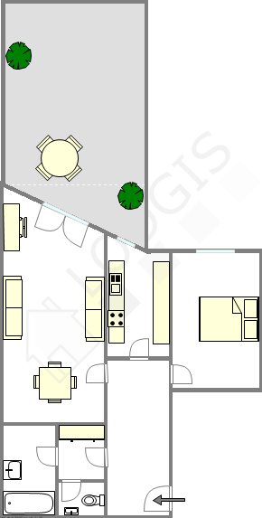 Appartement Paris 5° - Plan interactif