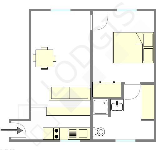 Apartamento Paris 13° - Plano interativo
