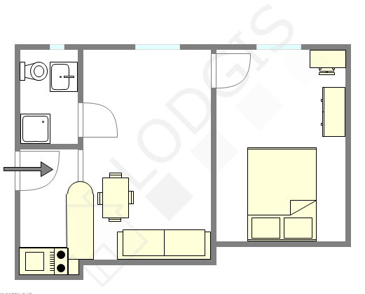 Appartement Paris 20° - Plan interactif