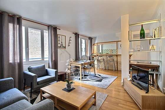 Paris Pigalle Saint Georges Rue Rochechouart Monthly Furnished Apartment Paris 9 Living Room