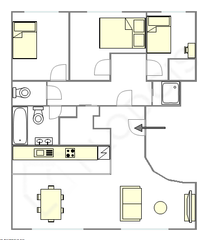 Appartement Paris 15° - Plan interactif