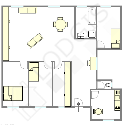 Appartement Paris 2° - Plan interactif